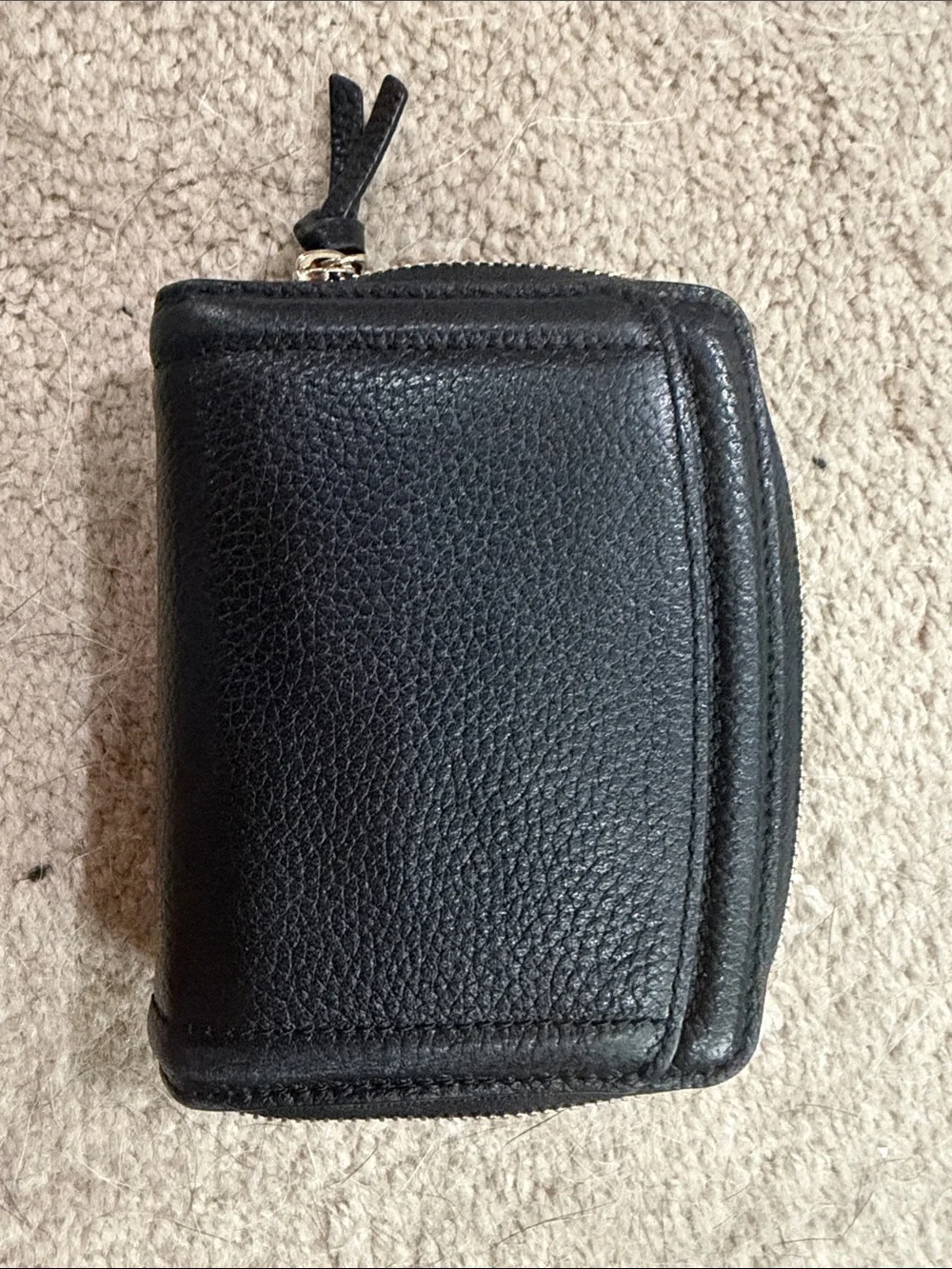 Kate Spade knott small pebbled leather bifold wallet black